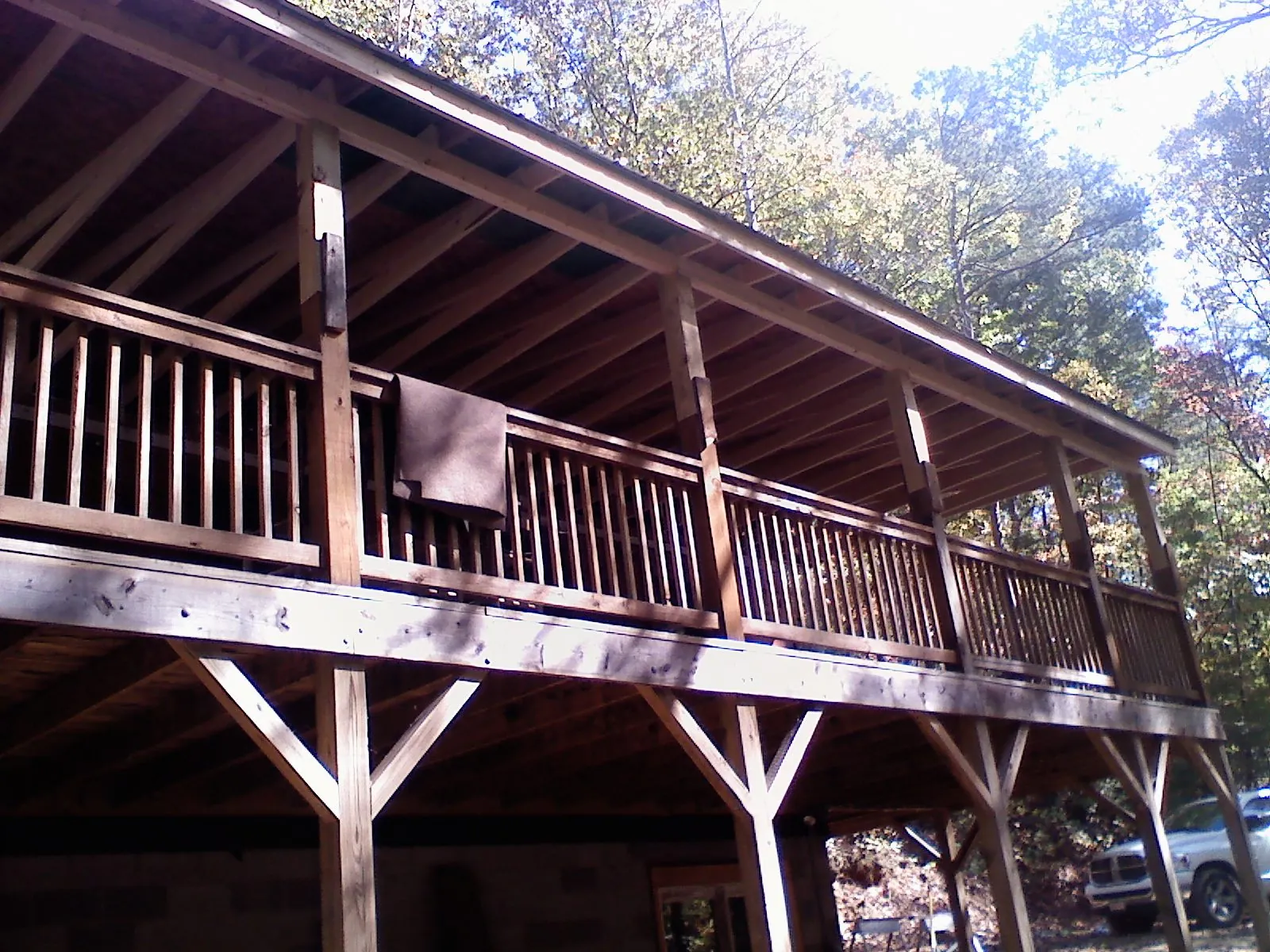 Timber framing under a new elevated porch and deck — Roof Leak Repair in Christiana by Roofing Brothers